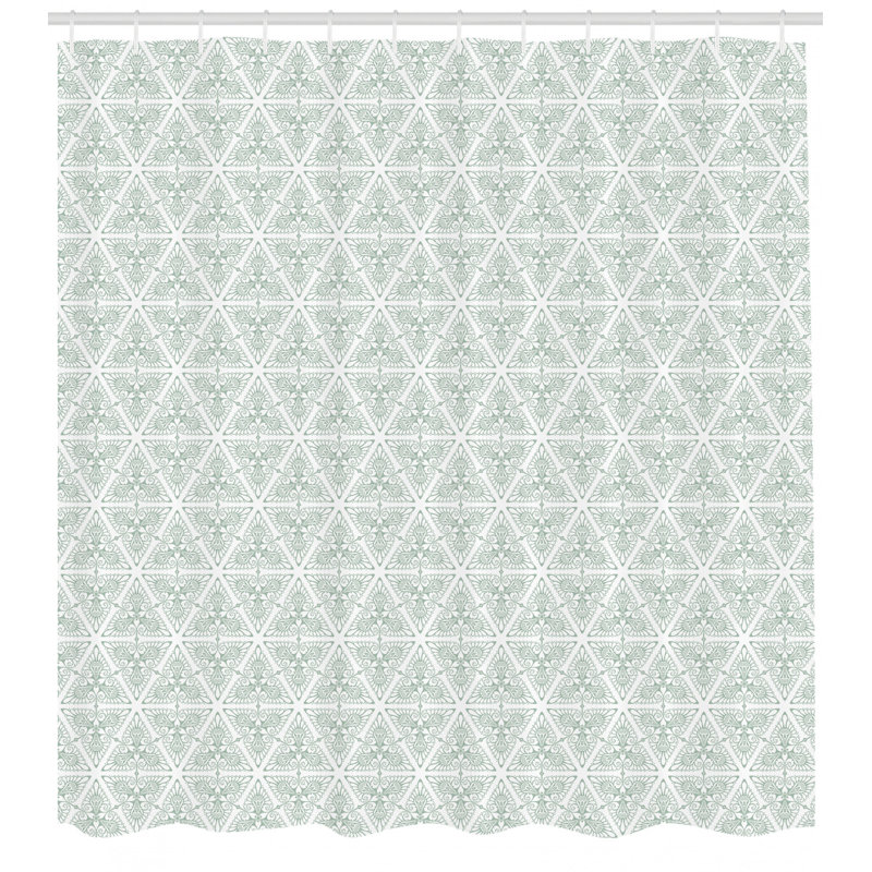 Ensemble de rideau de douche + crochets, H 69 po x l 105 po, Vert
