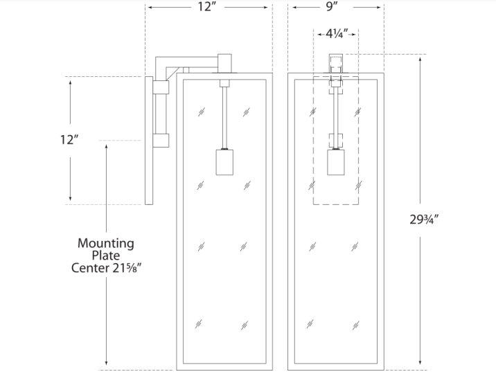 Chapman & Myers Fresno Framed Sconce, 29.75" H x 9" W x 9" D