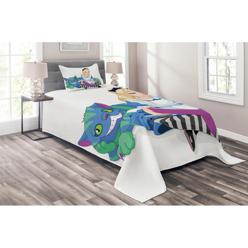 Polyester Coverlet, Twin Bedspread + 1 Sham
