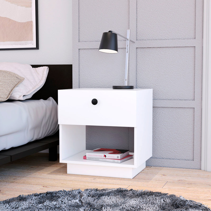 Febo 18.50'' W Wood Nightstand, White