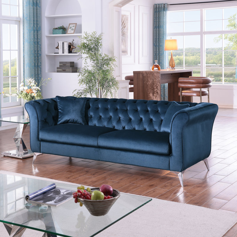 Chesterfield sofa, Teal Blue