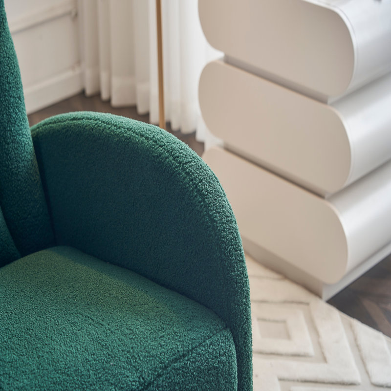 Chaise berçante en tissu avec repose-pieds réglable, Vert