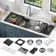 Delta Rivet™ 45" L Workstation Kitchen Sink Undermount 16 Gauge Stainless Steel Single Bowl with 2-Tier WorkFlow™ Ledge