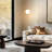 Luna Drop 75 in. Modern LED Arc Floor Lamp with Frosted Glass Globe Shade