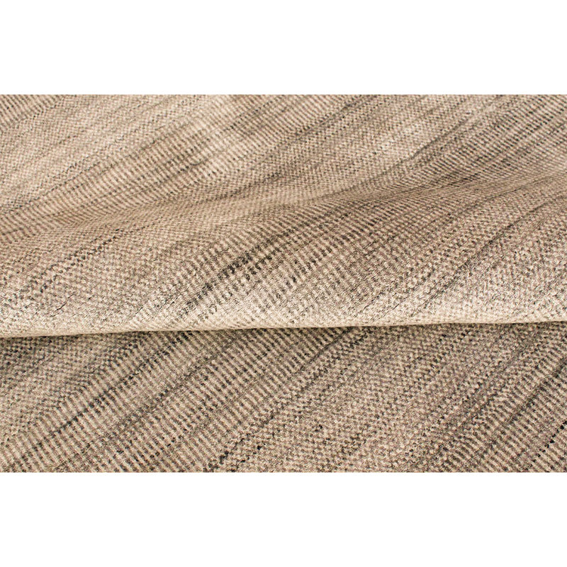Tapis en laine / viscose noué à la main beige / gris / brun, Rectangle 5 pi 7 po x 8 pi 6 po
