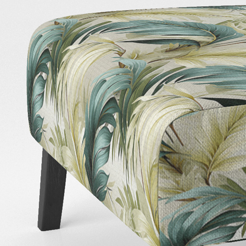 Fauteuil de chambre rembourré avec motif de feuilles tropicales et motif tropical tropical neutre Neutral