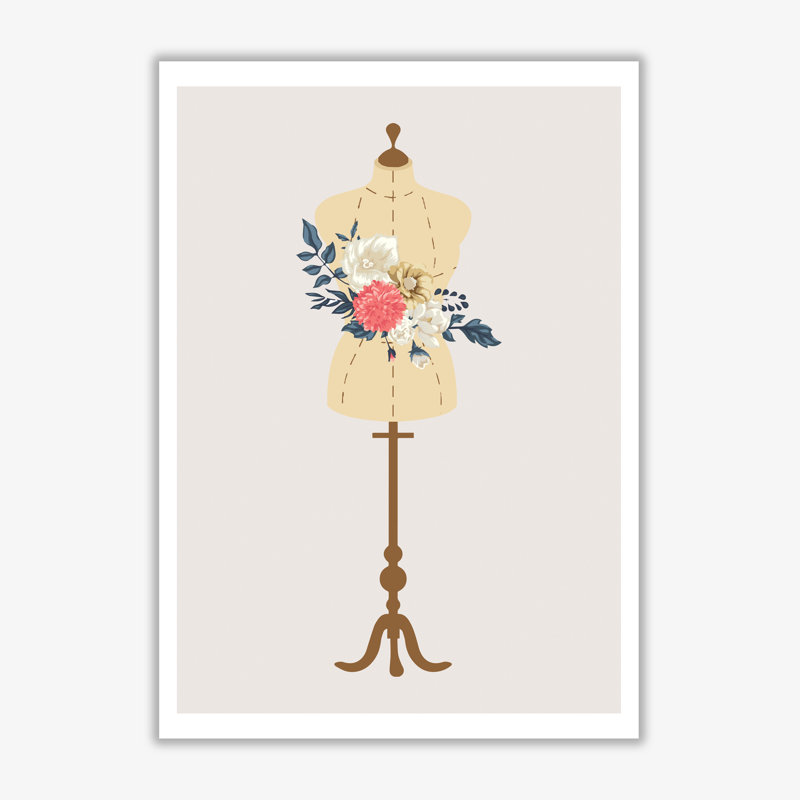 Floral Manikin - Print, 85 cm H x 60 cm W x 1 cm D, No Frame