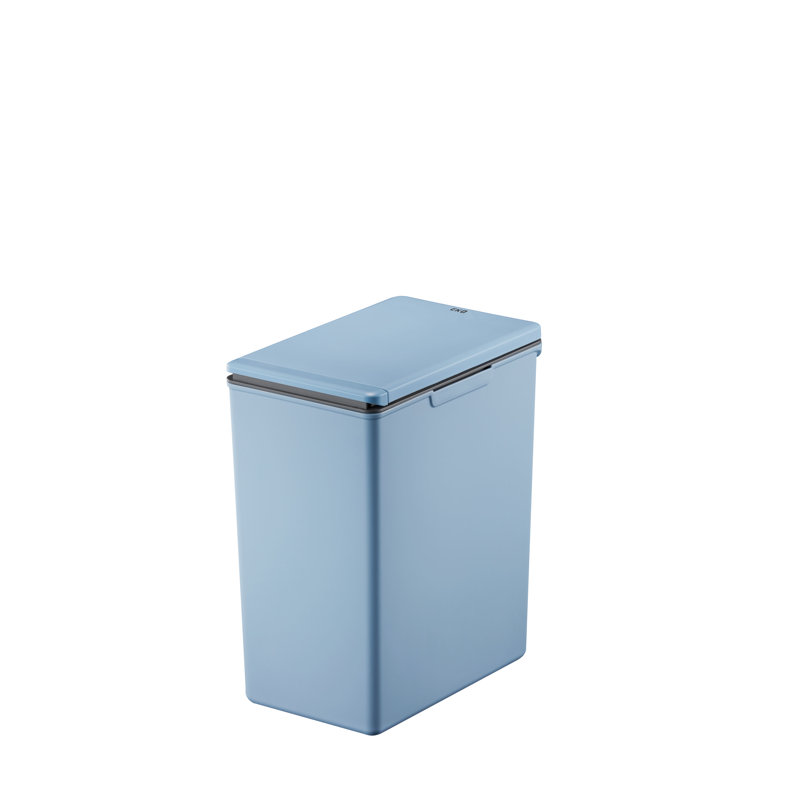 Morandi Touch Top Rubbish Bin, 20 L, 40cm H x 20.6cm W x 32.5cm D, Blue