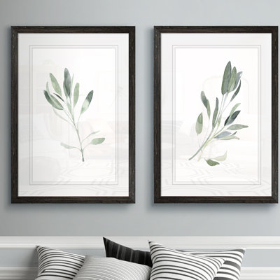 Simple Sage - 2 Piece Picture Frame Painting Print Set