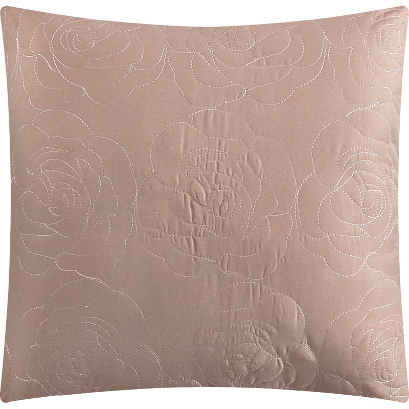 Blush Floral Microfiber Queen Comforter Set with Bonus Pillows