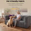 High-Resilience Foam Corduroy 2-Seater Art Sofa with Oversized Arms and Deep Supportive Backrest