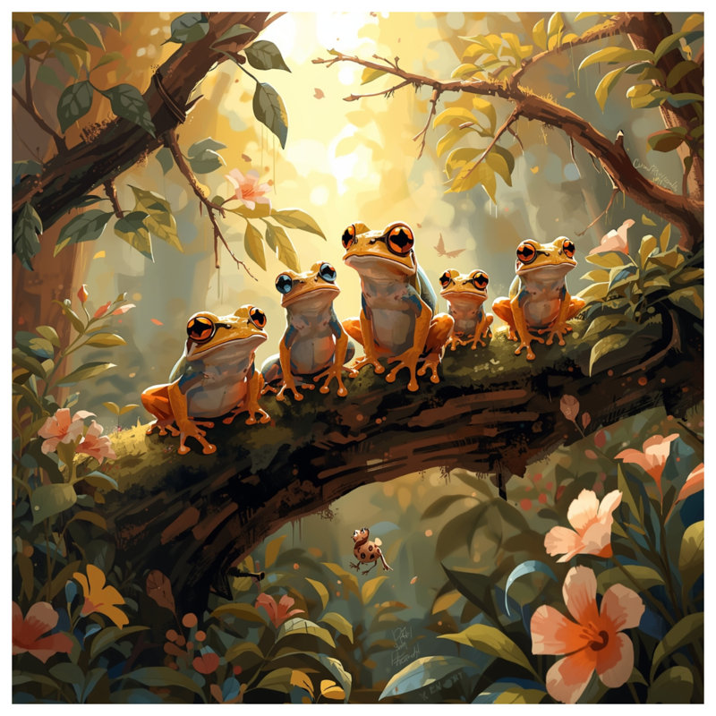 Tapis de bain Frogs On Tree Branch, L 34 po x L 21 po