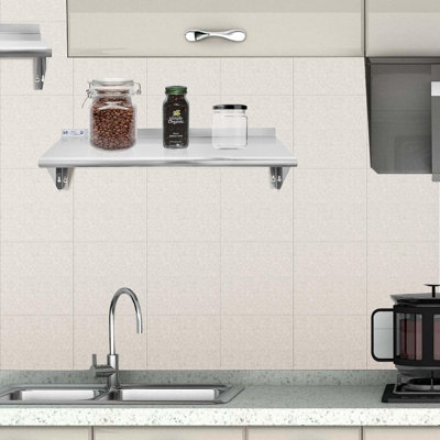 Stainless Steel Wall-Mount Shelf, 12 X 36 In, Heavy-Duty Commercial Shelving