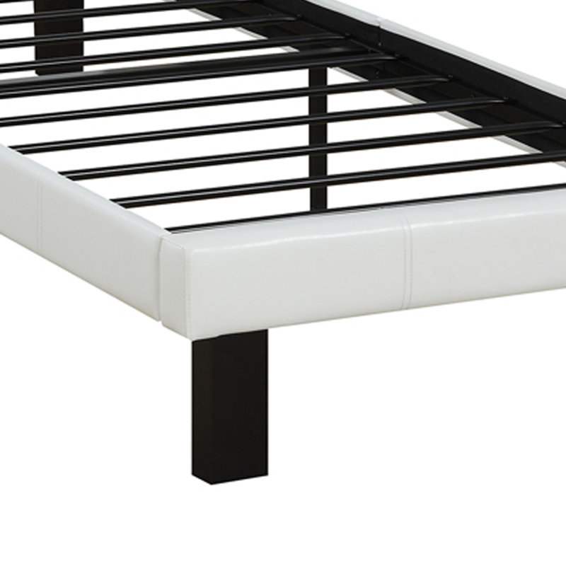 Jauquan Awaiz Tufted Headboard Panel Bed, White, Full