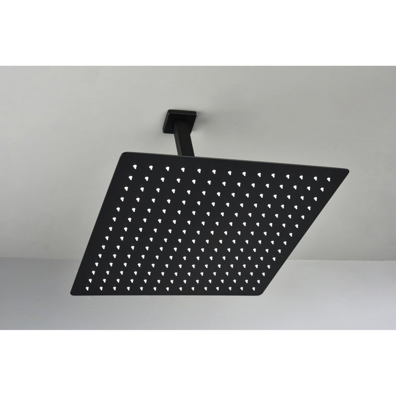 16" Matte Black Bathroom Shower Head - Brings Natural Rainfall Feeling, Self-cleaning Nozzle, Suits American Standard Pipe Connections And All Arms Offers Compatible With