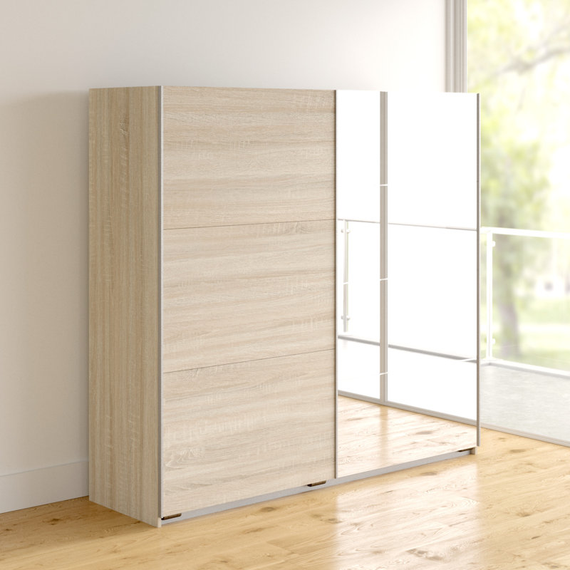 Addington 2 Door Manufactured Wood Wardrobe, Basic, Light Grey