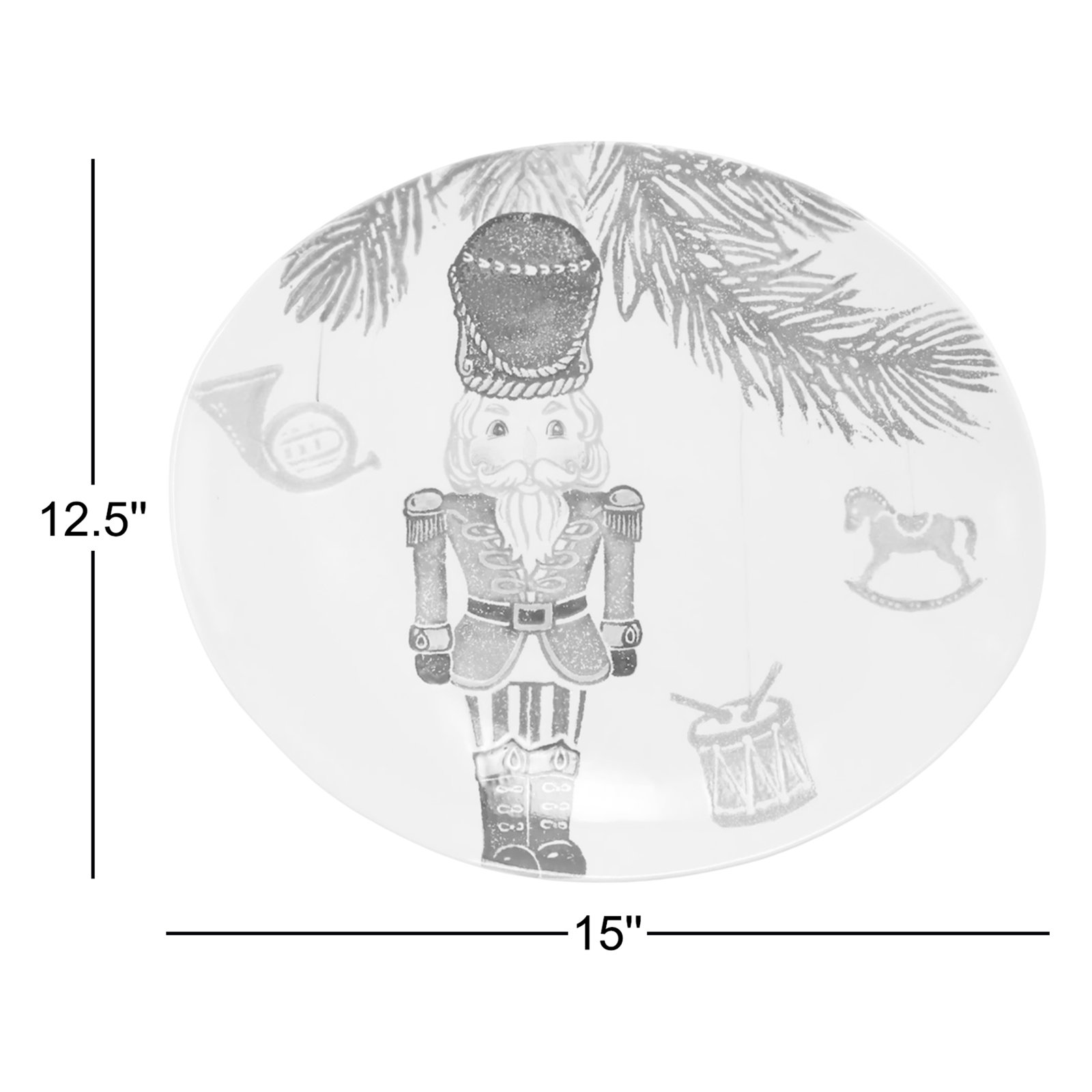 Nutcrackers Oval Terra Bianca Platter