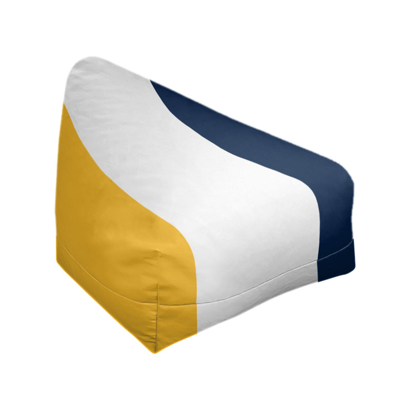 Bean Bag Cover, 42" H x 38" W x 2" D, Gold/White/Blue