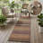 8' Runner Orange Striped Washable Non Skid Indoor Outdoor Runner Rug