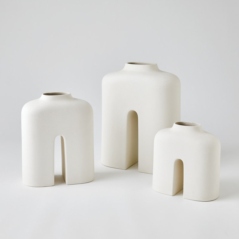 Guardian Handmade Ceramic Table Vase, 8.5" H x 8.25" W x 4.25" D