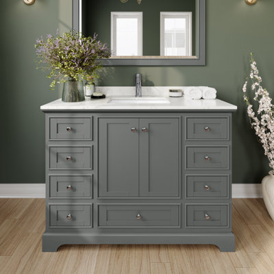 Deborah 48'' Single Bathroom Vanity with Marble Top