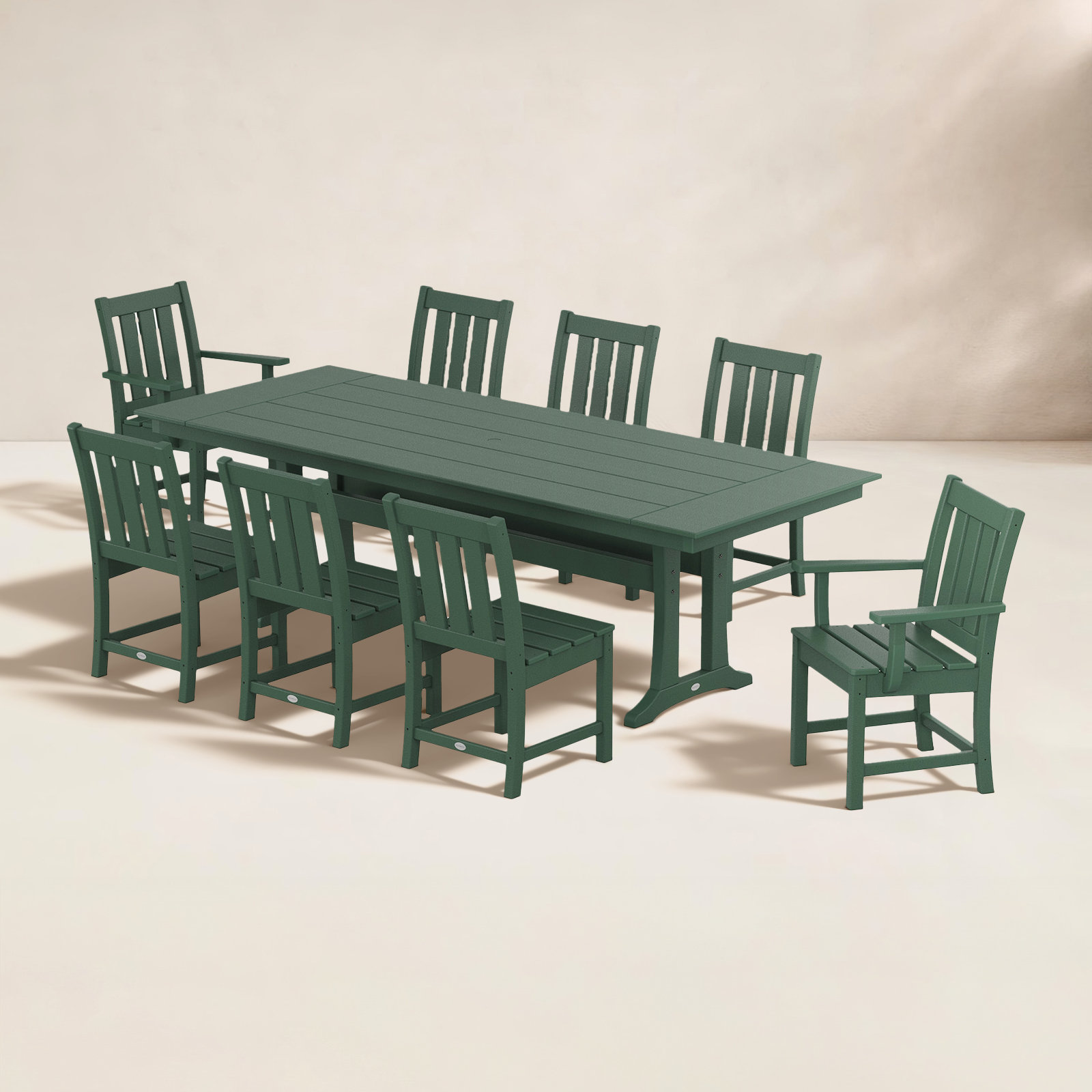 POLYWOOD® Oxford 96" Patio Dining Set, Green