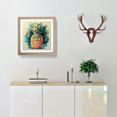 Pineapple Geometric - Single Picture Frame Print on Wood
