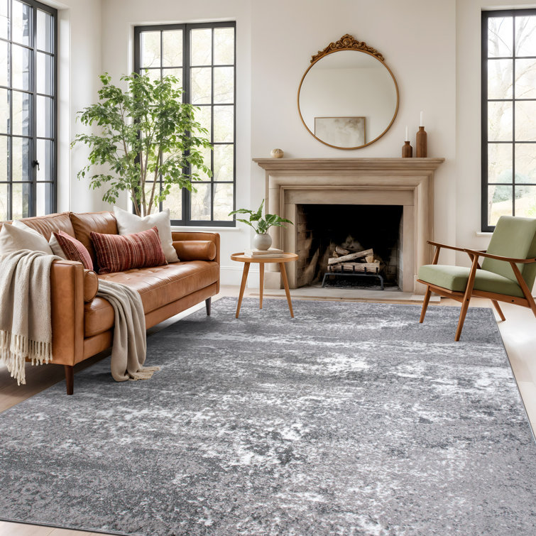 Willington Abstract Dark and Light Gray Area Rug