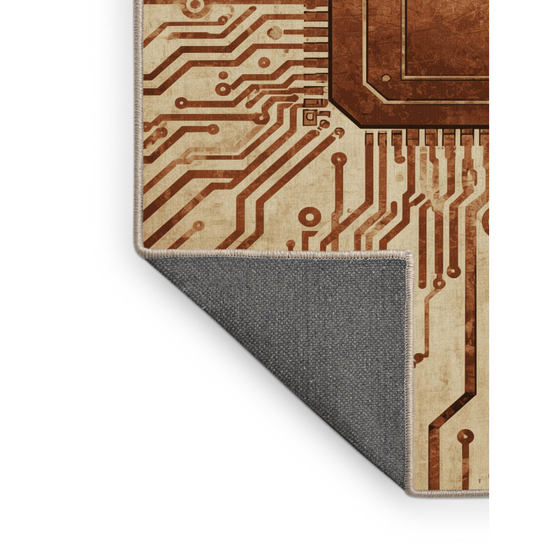 Tapis brun moelleux et moelleux au look rustique moderne et moelleux au look rétro, 4x6
