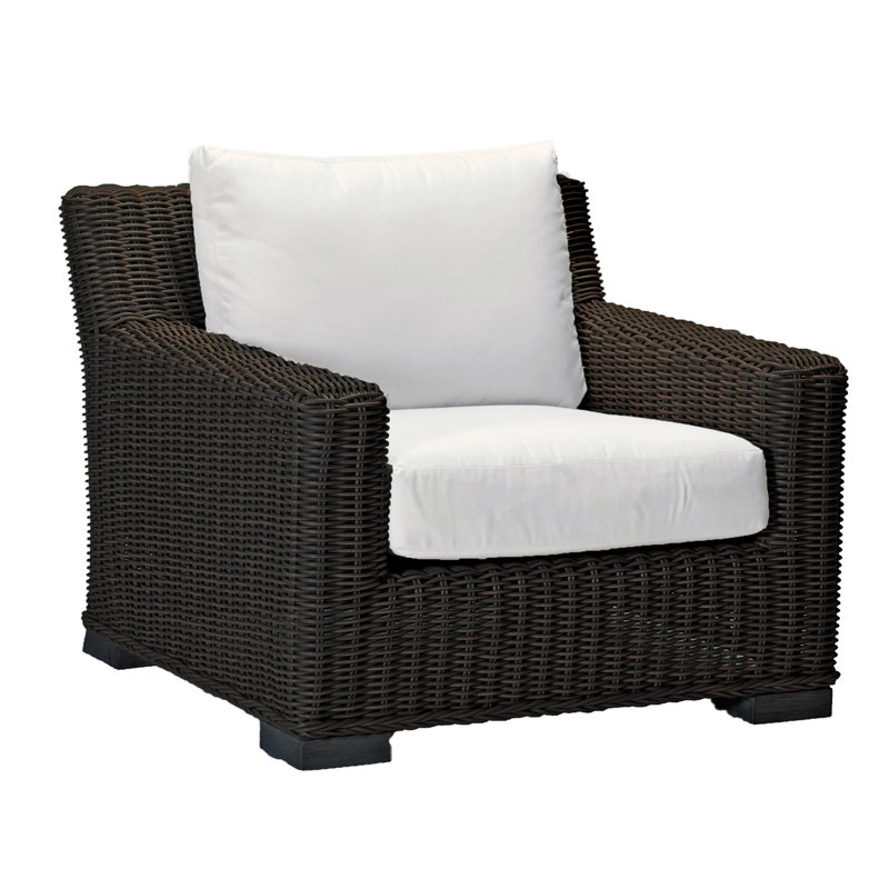 Rustic Wicker Patio Armchair (No Cushions), Rustic #2 Black Walnut