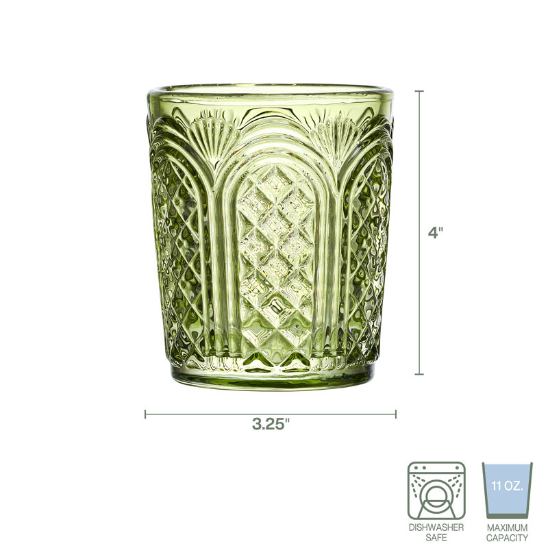 Ensemble de 4 verres à whisky Fitz and Floyd Sicily, Vert