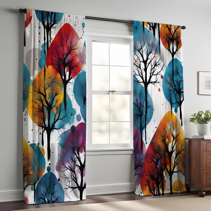 Paire de rideaux semi-transparents en polyester Dymph, L 20 po x L 52 po