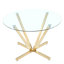 Table de salle à manger ronde de 45,27 po, table de salle à manger en verre trempé avec pieds en métal, table de salle à manger moderne pour la cuisine, le salon et l'assemblage facile-1254649784