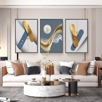" Luxurious Aluminum Framed Wall Art " 3 - Pieces