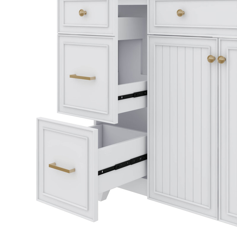 Meuble-lavabo 36 po avec lavabo en céramique, Blanc