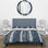 Ensemble de housse de couette style campagnard bleu marine et argenté II