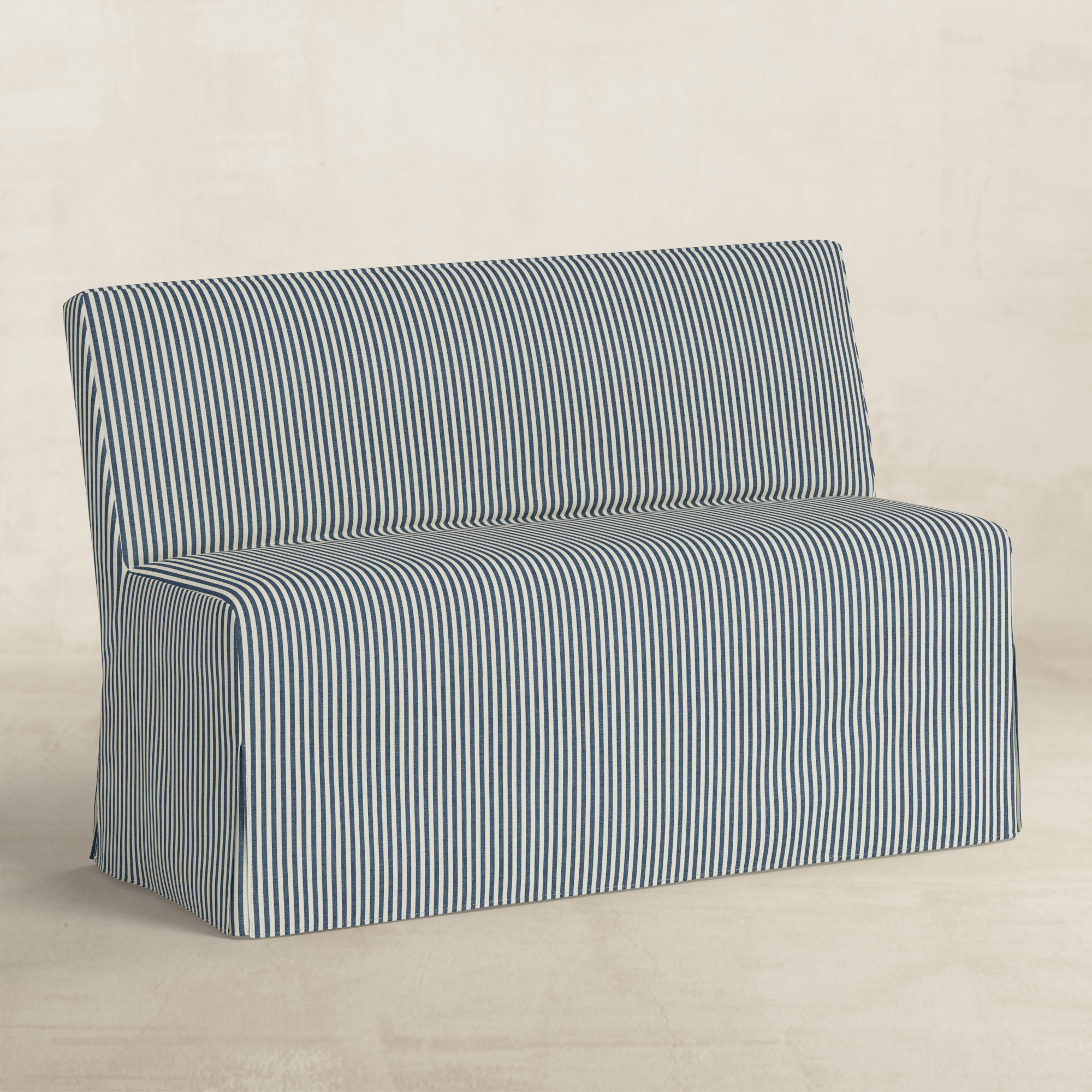 Andrea Slipcover Dining Banquette,  Denim
