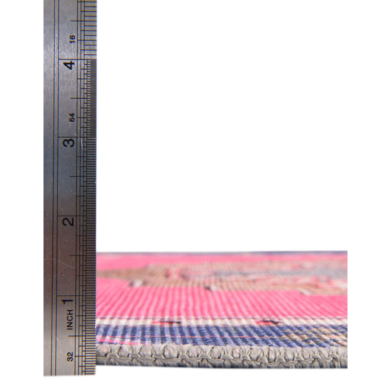 Tapis traditionnel d'Oppie fuchsia / violet, Rectangle 8 pi 4 po x 12 pi