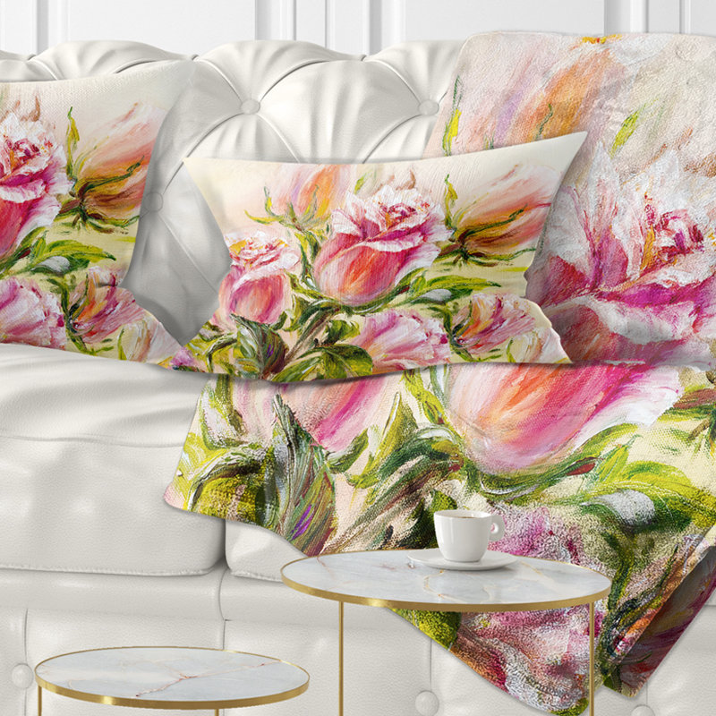 Coussin Floral, Rectangulaire, 12 po x 20 po