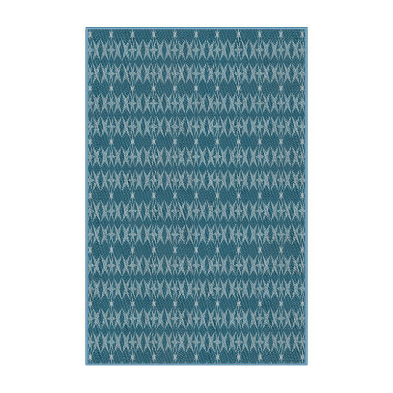Tapis bleu/jaune à motif bleu ciel, Rectangle 2 pi x 3 pi