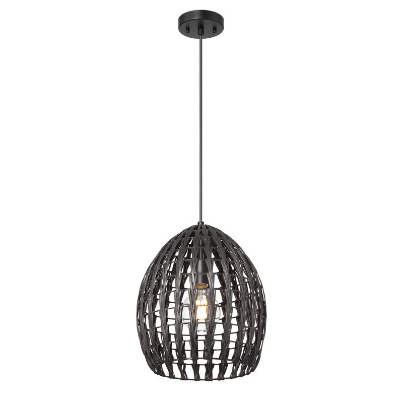 Luminaire suspendu géométrique 1 lumière Lutjens, Noir, noir, noir, noir