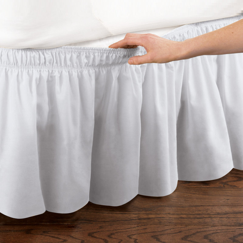 Ruffled Wrap Around Bed Skirt, Navy, Twin