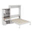 Queen Size Murphy Bed With Storage Cabinet, Wine Rack, Glass Holder, Drawers And LED Strip-1329471183