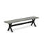 L'ensemble de table de salle à manger 6 pièces se compose d'une table de salle à manger, d'un banc avec plateau et de 4 chaises empilables en tissu de polyester noir - Noir brossé-1820842498-1820842499