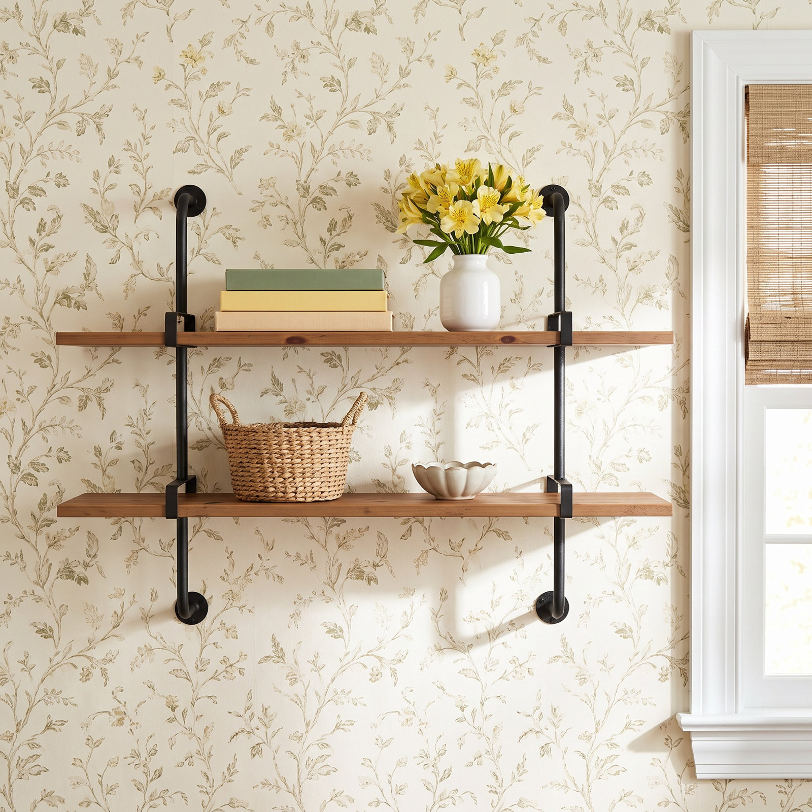Springlake 37" Industrial Pipe Shelves