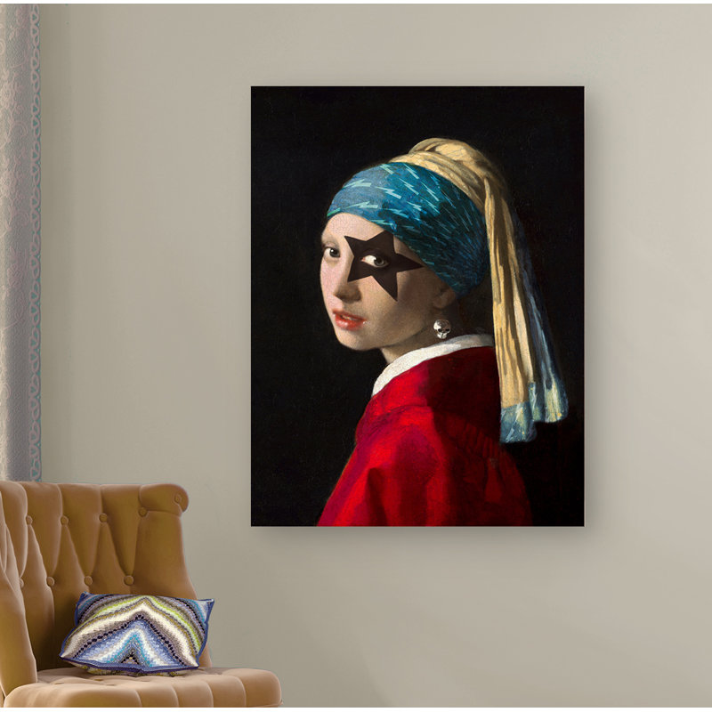 Girl with Skull Earring' by Steven Hill - Wrapped Canvas Painting Print, 100cm H x 70cm W x 4cm D