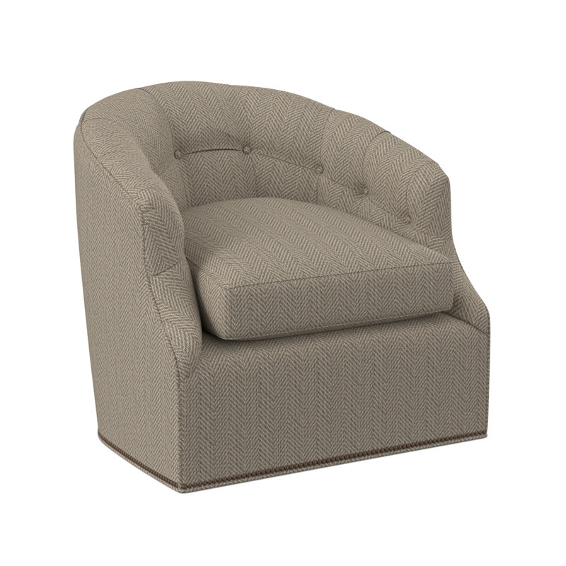 Chaise pivotante Calvert, Laiton délavé petit, Lin ensoleillé
