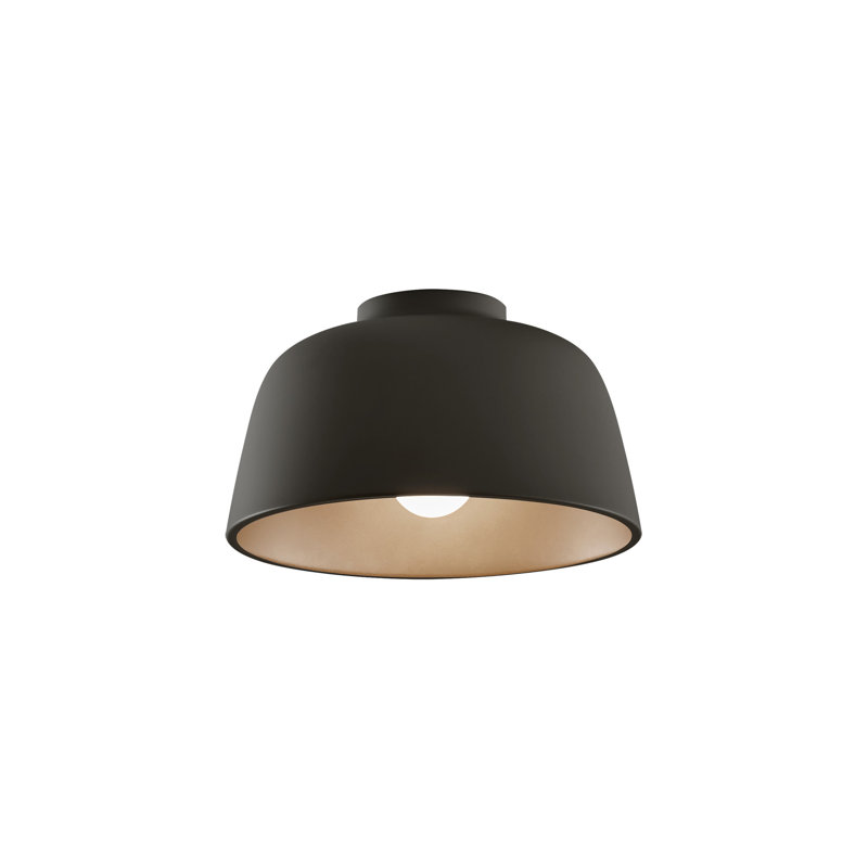 Miso Semi Flush Mount, 7" H x 11.31" W x 11.31" D, Black/Gold