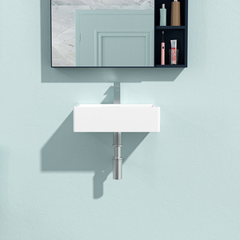 21"X16" Ceramic Bathroom Sink In White. Contemporary European Design With Faucet Hole And Overflow. Arc-Shaped, Beautiful. Elegant Magnanimous. Superior Quality. Low Water Absorption. Acid Stain