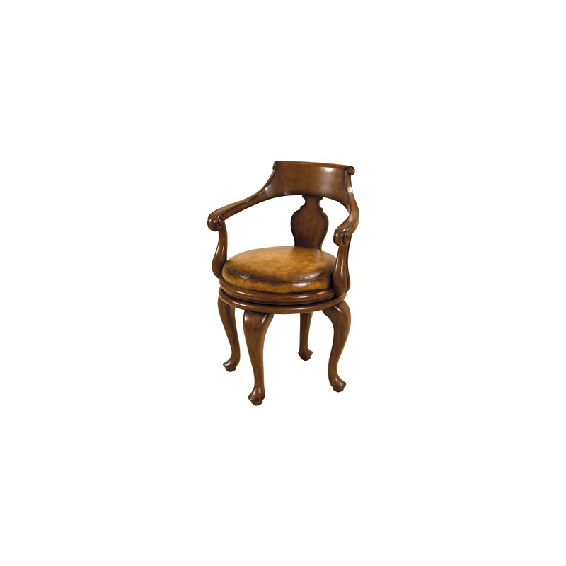 Contour Leather Swivel Side Chair